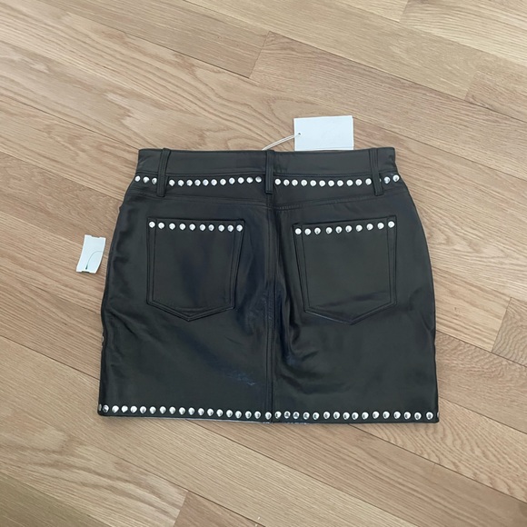 Frame studded black leather mini skirt Size 27 - Picture 4 of 10